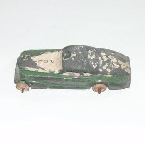 1930s Vintage BARCLAY Slush Mold Cast RADIO POLICE CAR with White Rubber Wheels